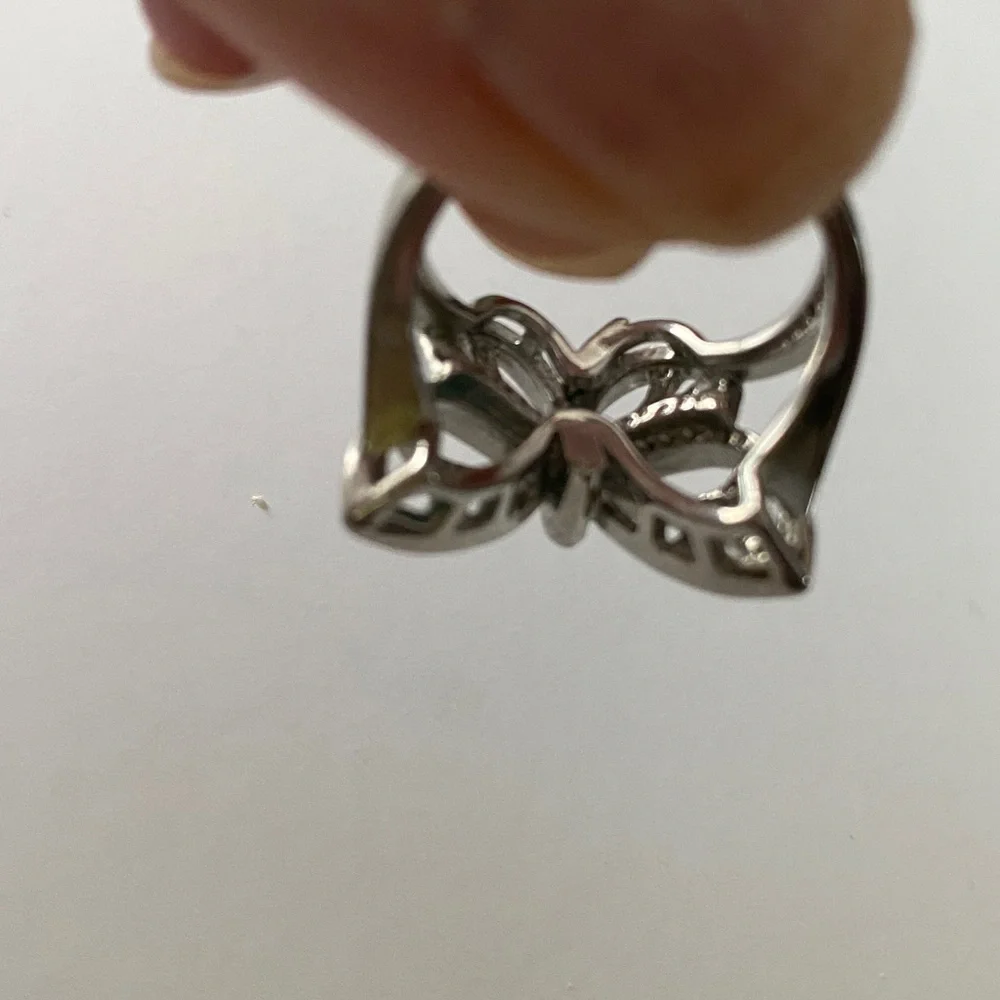 Butterfly Ring Silver with Cubic Zirconia Size 10.5